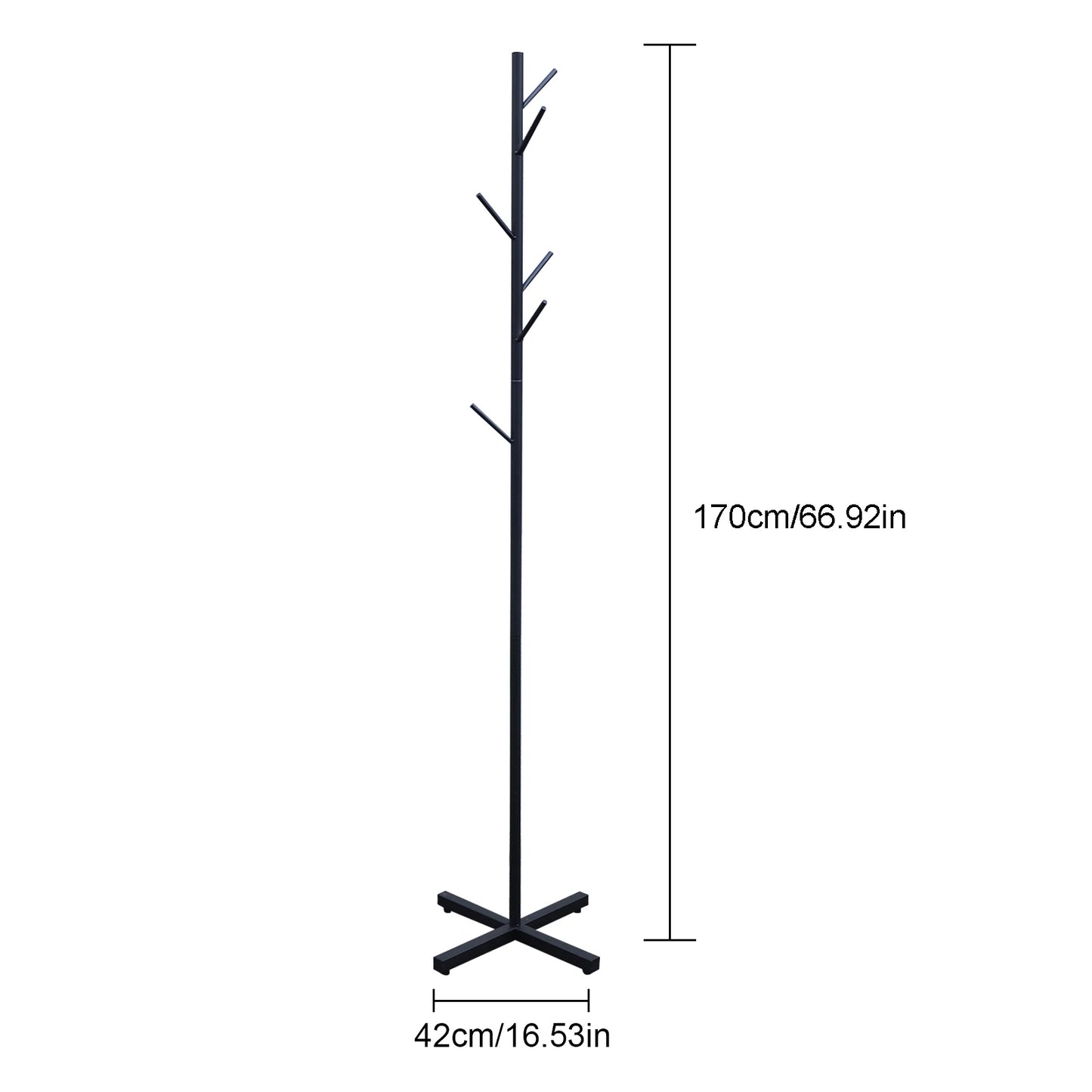 Free-Standing Clothes and Hats Rack Tree-shaped Clothes Rack Metal Coat Rack