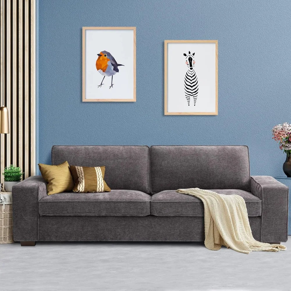 Couches for Living Room, Modern Chenille Couches and Sofas Living Room Furniture with Metal, Removable Cushion/Easy to Install