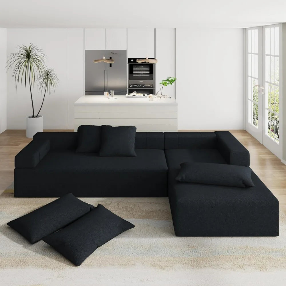 Modular Sectional Sofa,for Living Room Modern Minimalist Couches with Right Side Chaise,No Assembly,Sectional Sofas