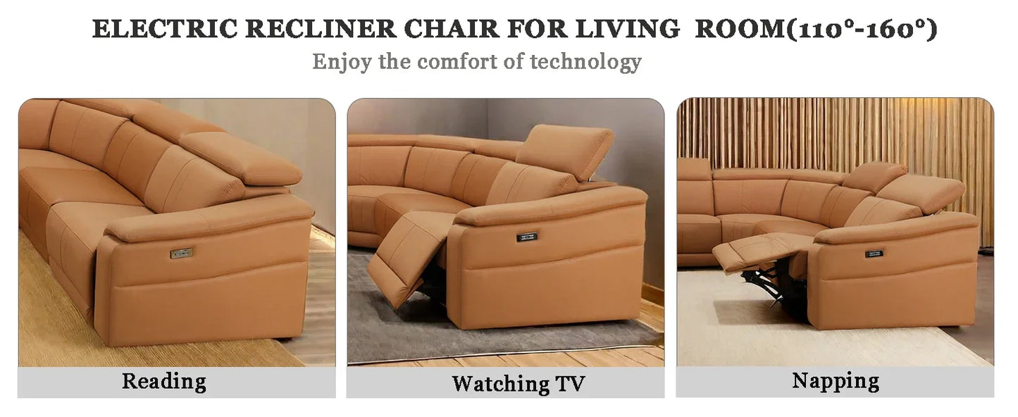 Sectional Sofa Couch for Living Room, Recliner Sofa Set, Reclining Corner Sectional Sofa Set with Storage Console Living Room