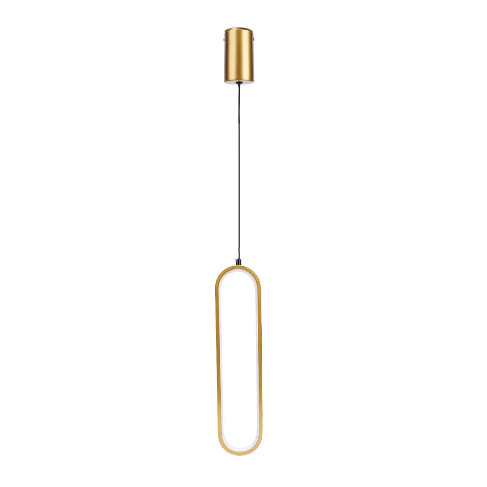 Minimalist LED Pendant Light Gold Black Nordic Bedroom Suspensions Luminaire Warm White Bedside Decorative Lamp Metal Home Decor
