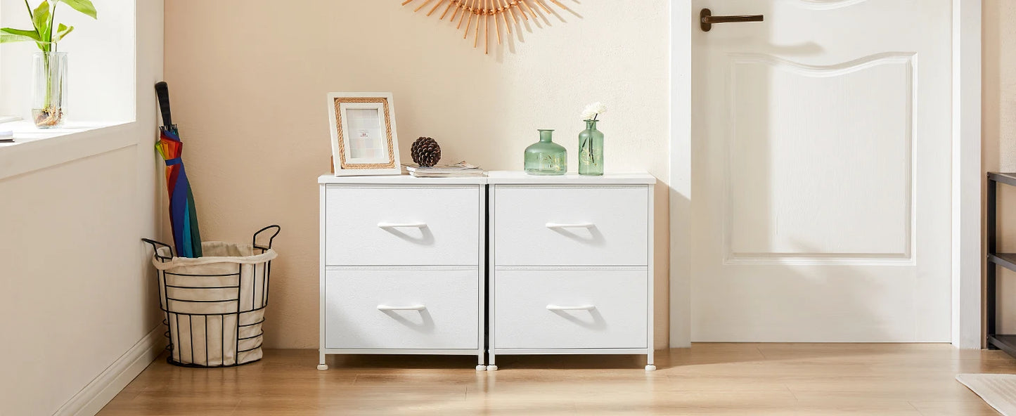 JHK Living Room Cabinet Layers Set of 2 Fabric Drawers Beside Nightstand Table Closet Chest Clothes Display Cabinet Of Furniture