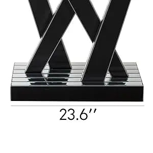 Modern Console Table Mirrored Finished, Glam Style W Silver Entryway Table Inlay with Sparkly Crushed Crystals, 35 inches Contem