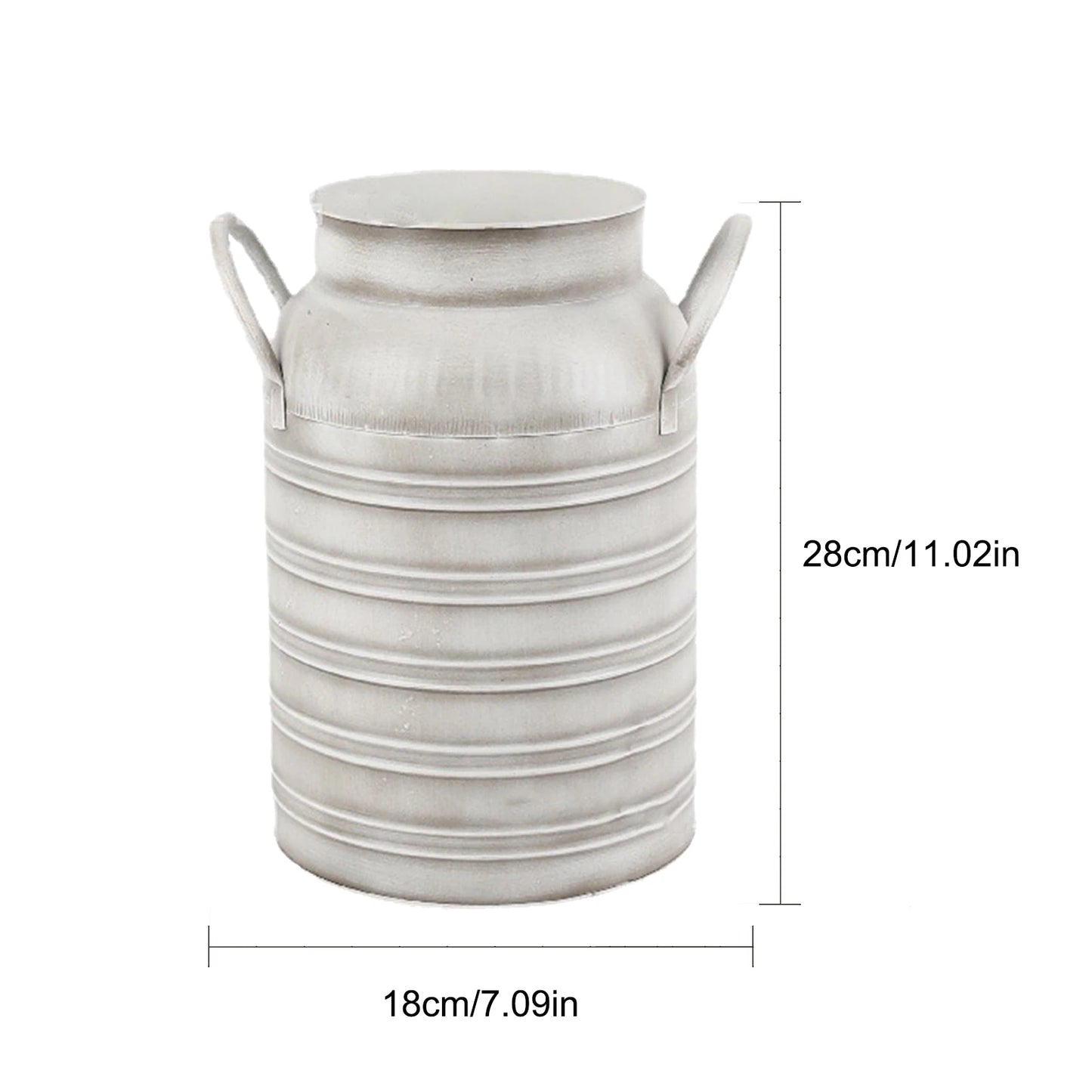 Vintage Galvanized Iron Flower Arrangement Vase Large Decorative Flower Vases Metal Flower Plant Bucket For Home Table Garden