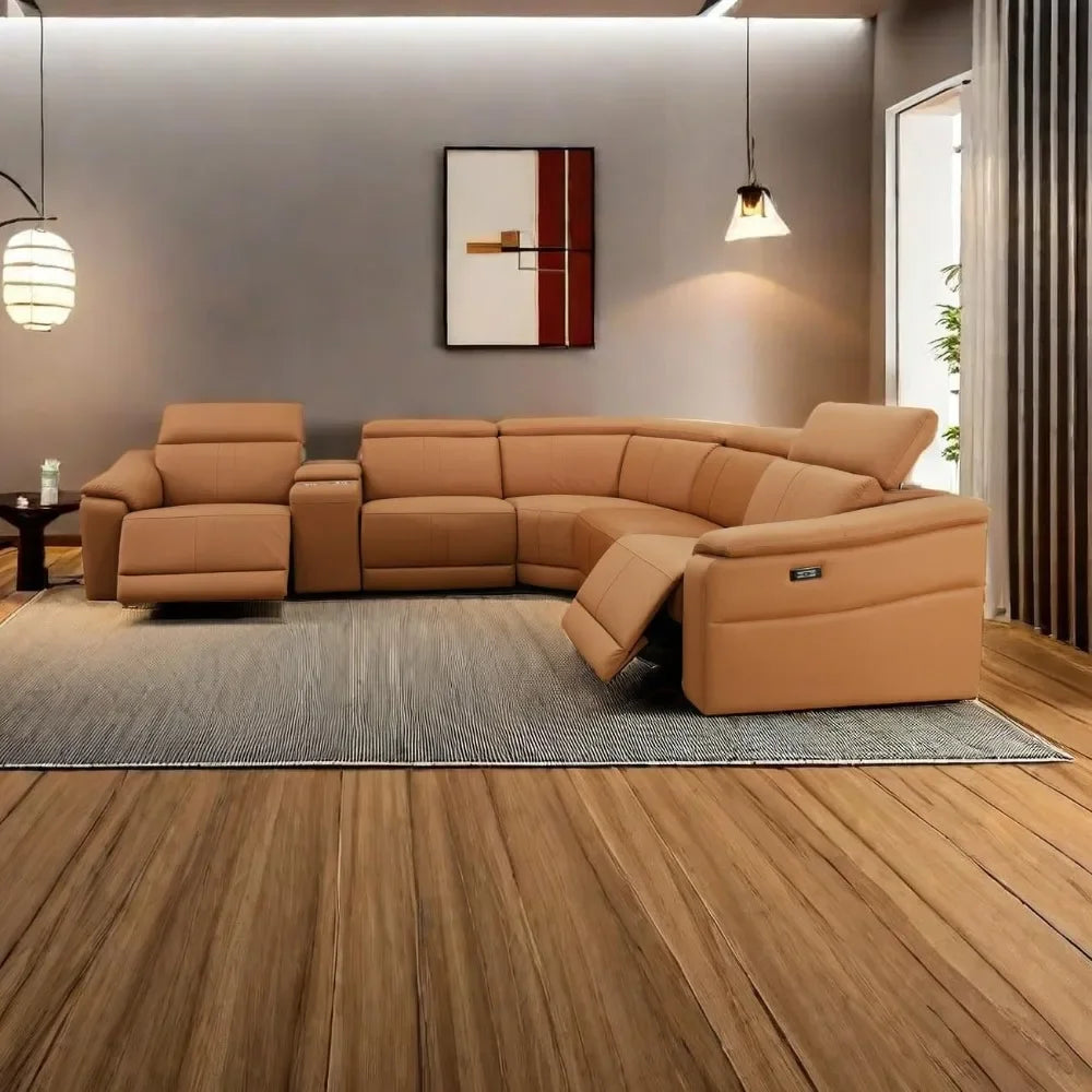 Sectional Sofa Couch for Living Room, Recliner Sofa Set, Reclining Corner Sectional Sofa Set with Storage Console Living Room