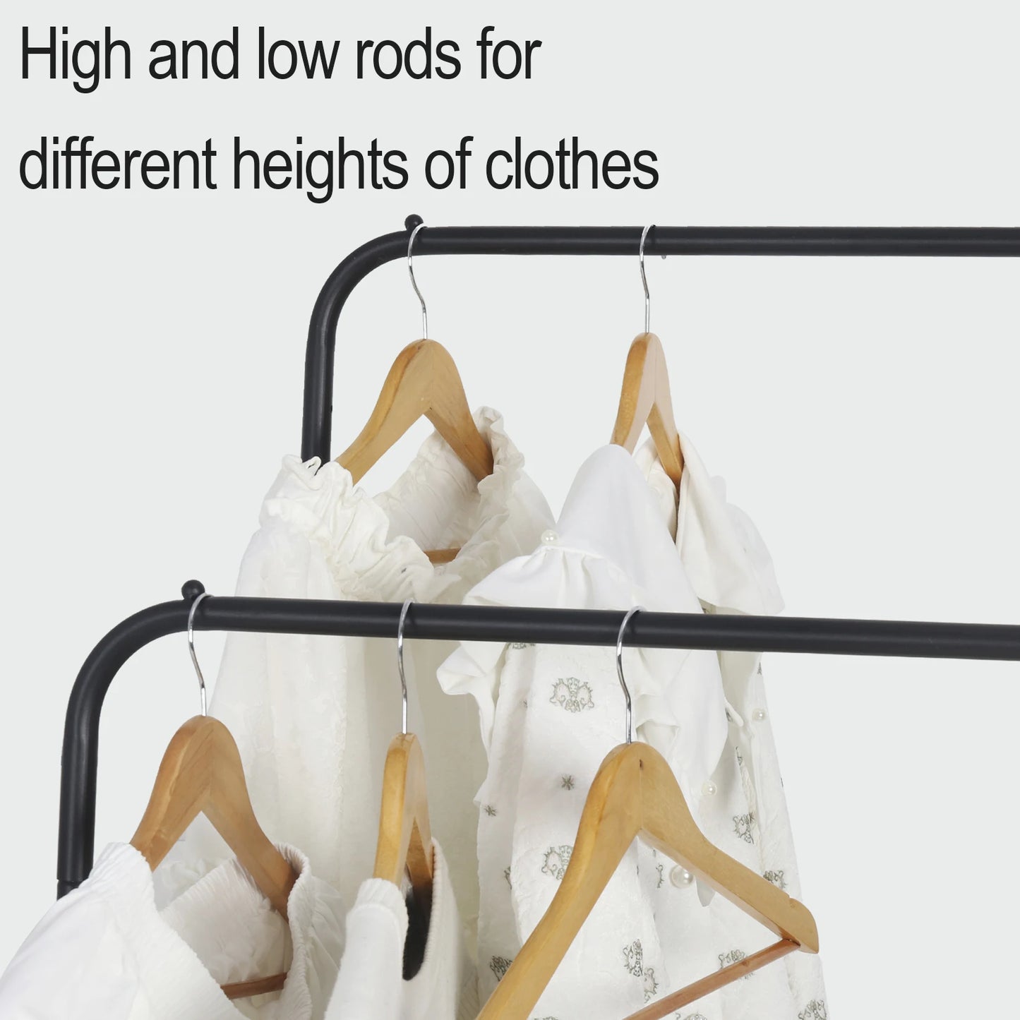Heavy Duty Rolling Garment Rack Cloth Hanger Stand Metal Storage Shoes Organizer