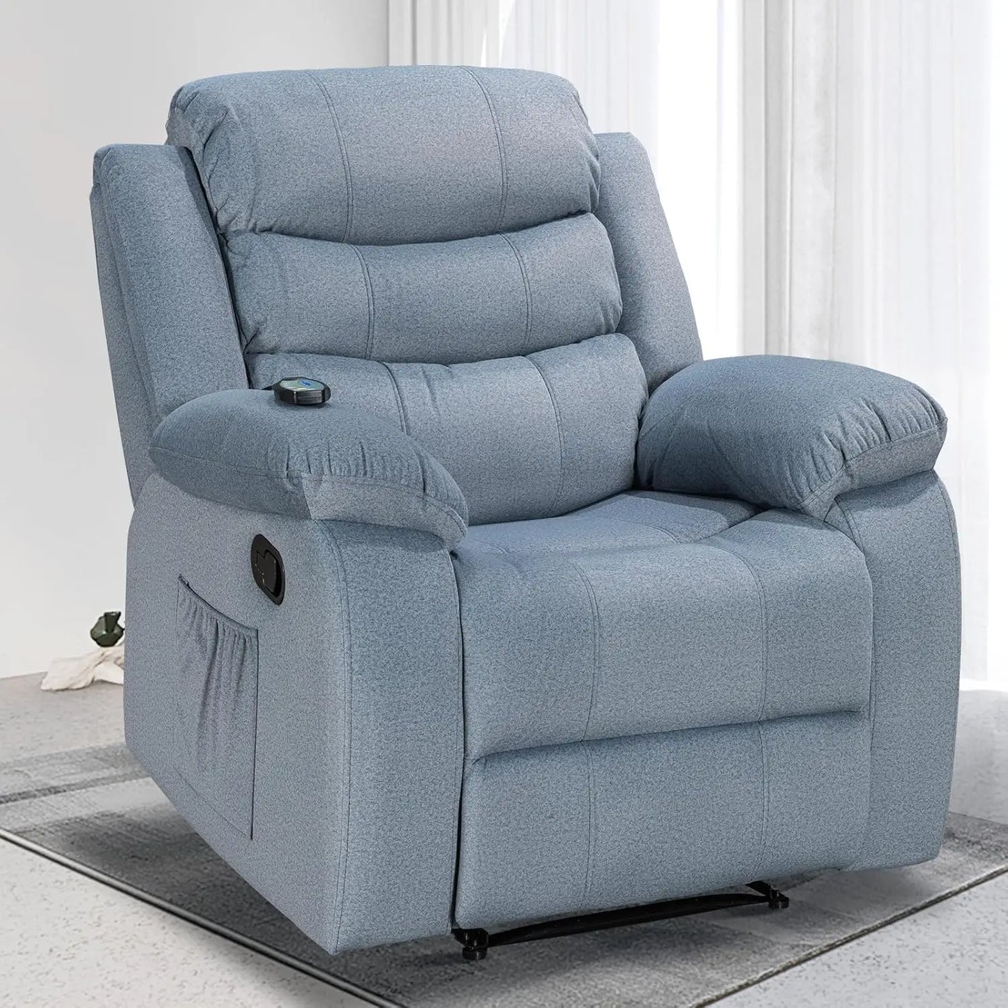 Massage Recliner Chair, Upholstered Sofa with Massage and Heating Function, Multifunctional Recliner for Living Room Lazy Boy, S