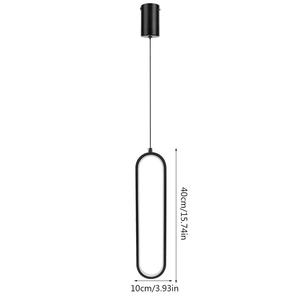 Minimalist LED Pendant Light Gold Black Nordic Bedroom Suspensions Luminaire Warm White Bedside Decorative Lamp Metal Home Decor