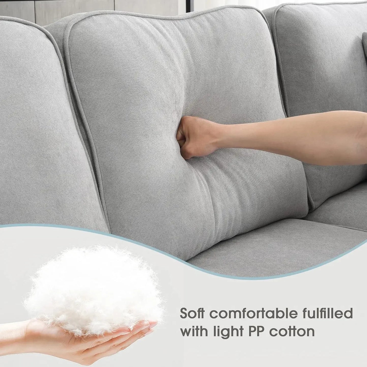 Modern Convertible Sectional Sofa,U Shape Sectional Sofa for Living Room, 7 Seat L Shaped Living Room Sofa Set with Ottoman