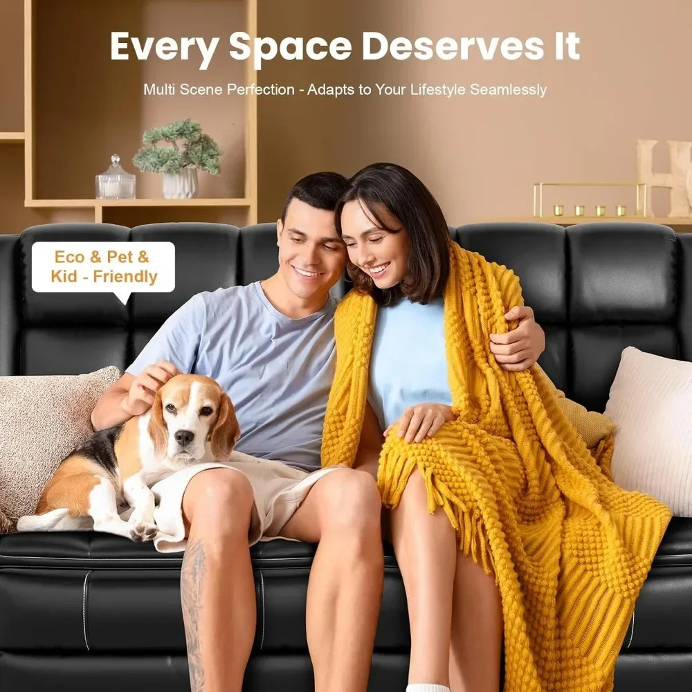 Loveseat Recliner Sofa with Removable Console, USB Ports & Cup Holders,Wall Hugger Double Couch,Modern Cushion Living Room Sofas