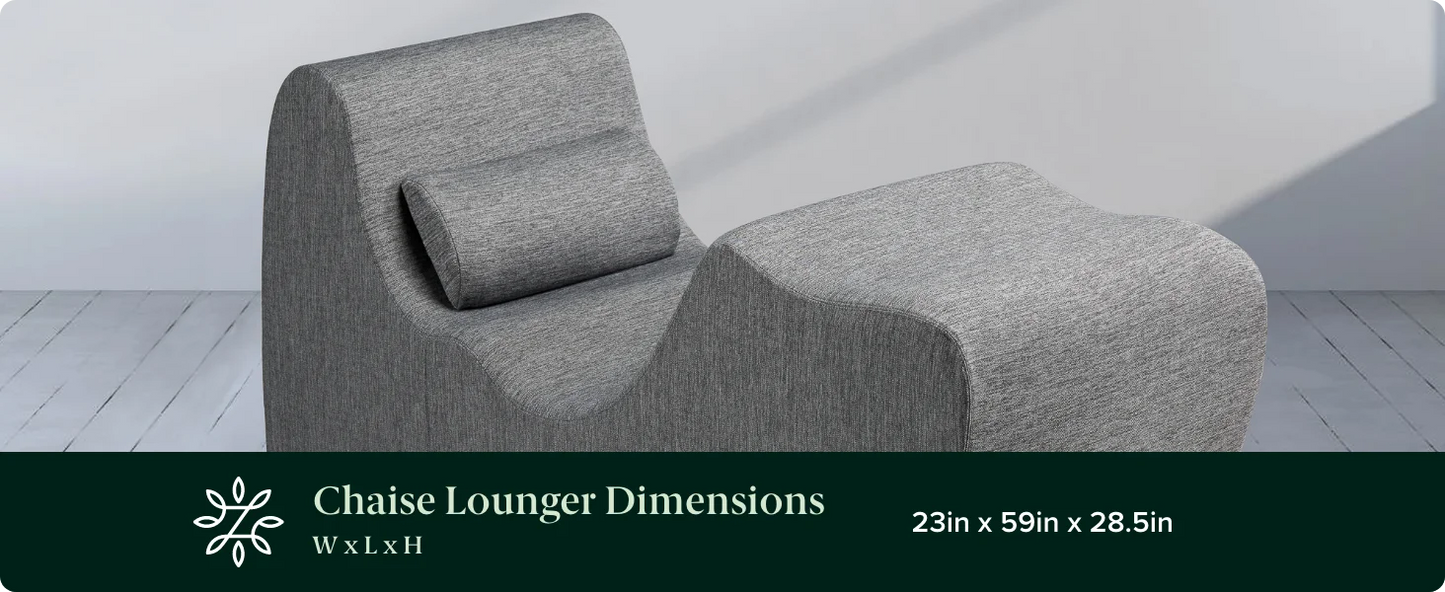 Lotus Chaise Lounges, 59D x 23W x 28.5H in, Dark Grey