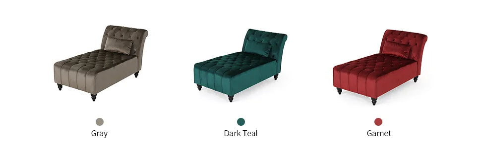 Knight Home Rubie Velvet Chaise, Garnet 54.5D x 28.5W x 30.25H in