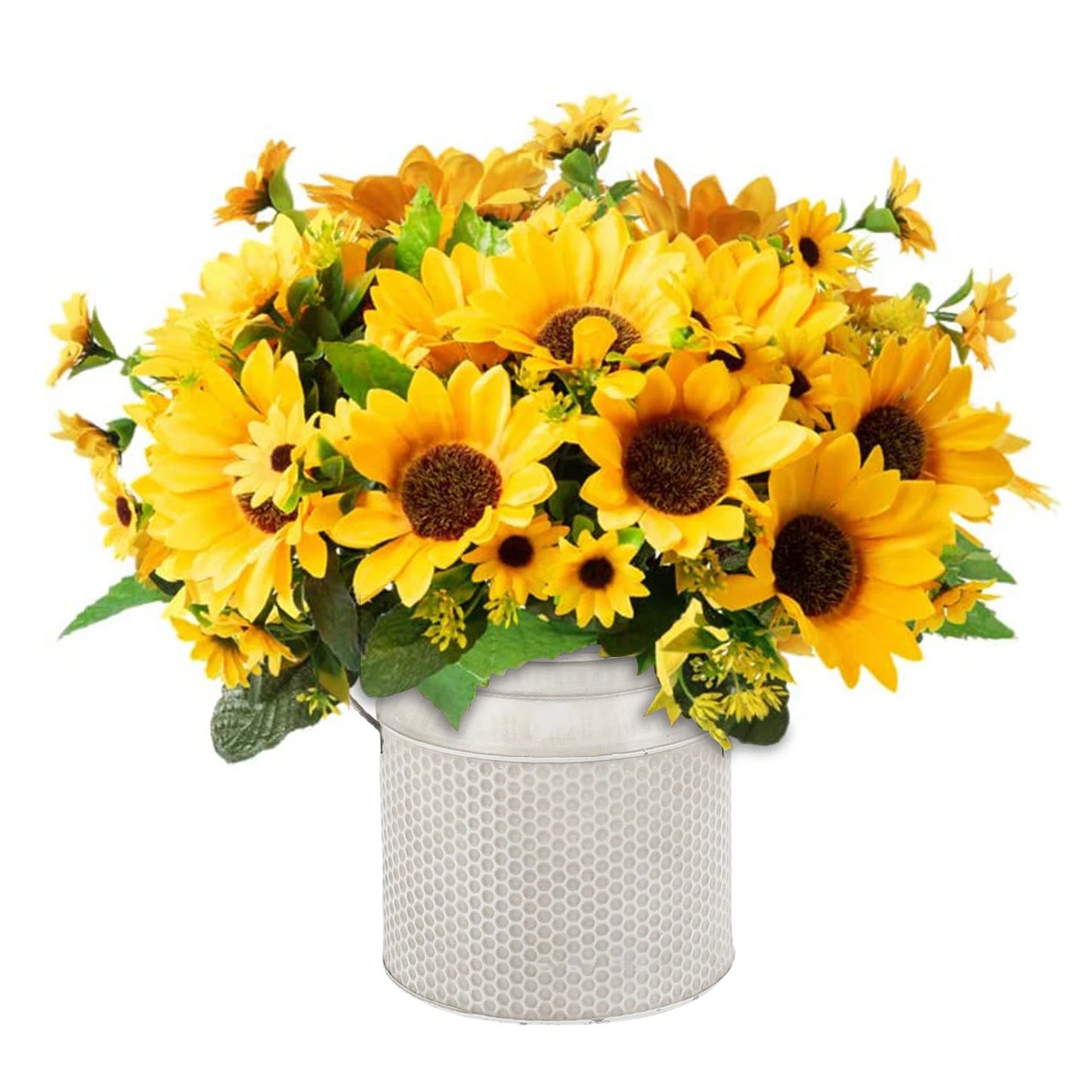 Vintage Galvanized Iron Flower Arrangement Vase Large Decorative Flower Vases Metal Flower Plant Bucket For Home Table Garden