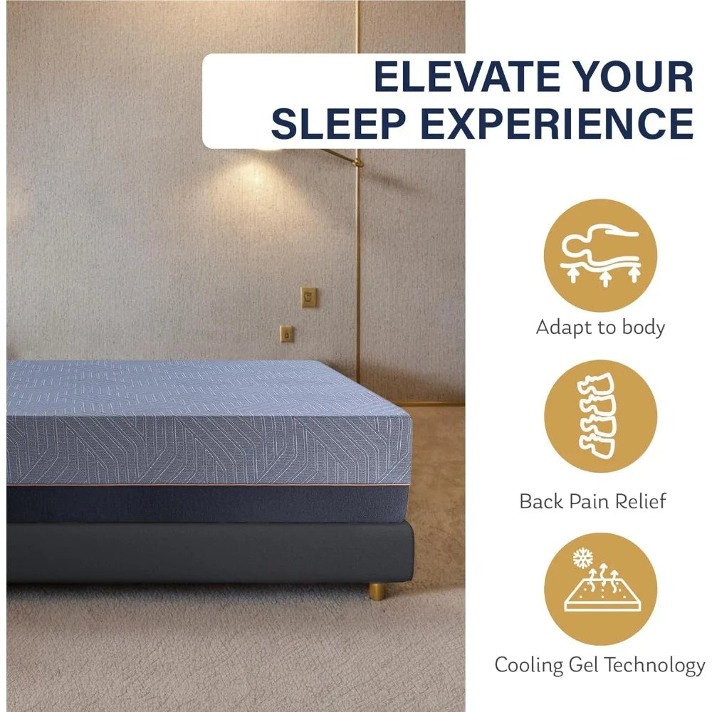 14 Inch Queen Mattress, Copper Gel Memory Foam Mattress, Therapeutic Mattress in a Box, Fiberglass Free Medium Mattress