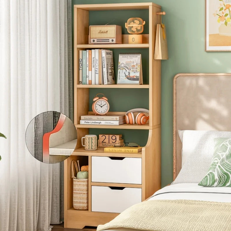 Modern End Table Wood Nightstand Side Table Cabinet Bedside Table with 2 Drawers