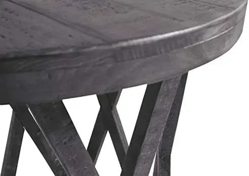 Rustic Round End Table Made of Solid Pine Wood, Gray with Weathered Finish Small coffee table Table top Small end table Tea tabl