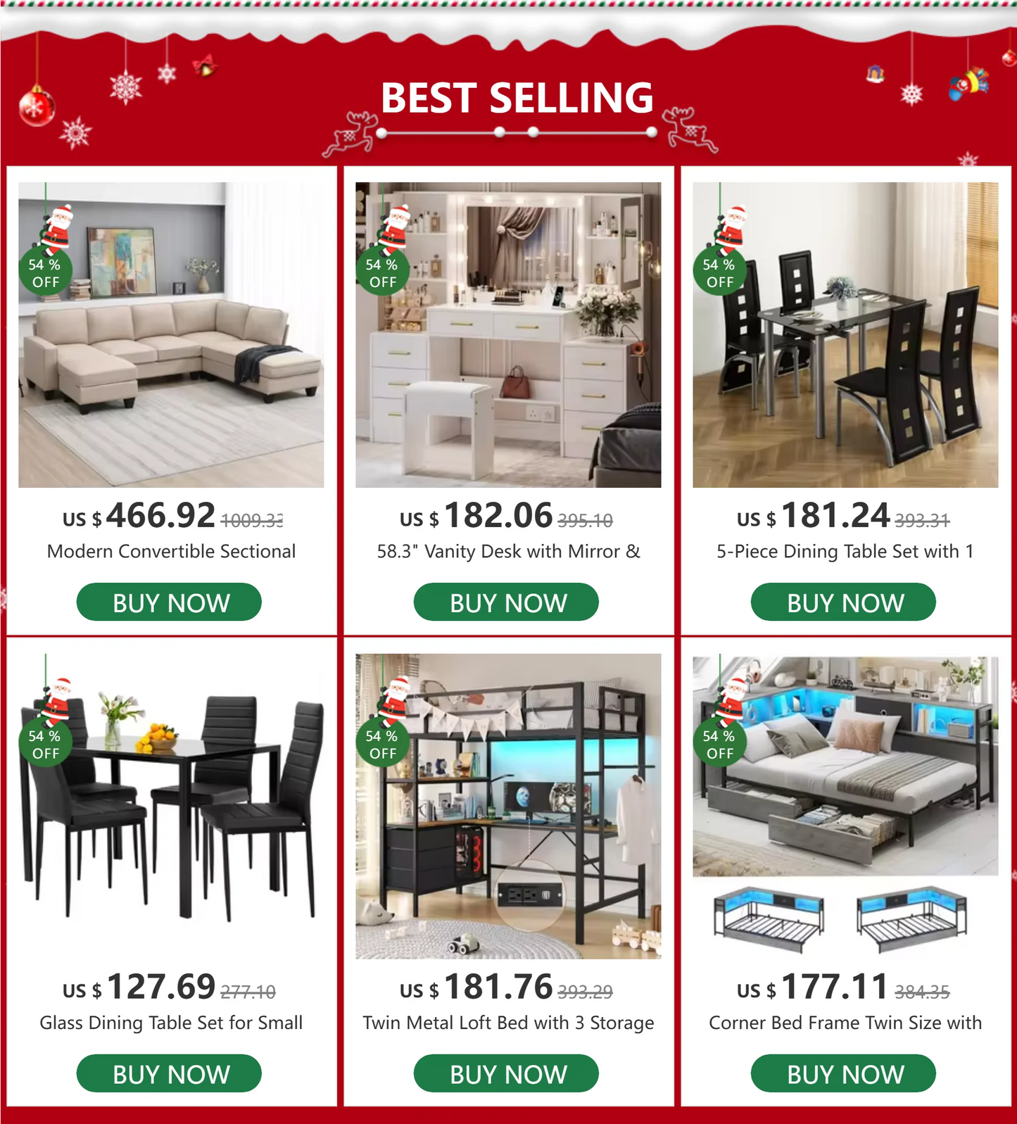 Modern Convertible Sectional Sofa,U Shape Sectional Sofa for Living Room, 7 Seat L Shaped Living Room Sofa Set with Ottoman
