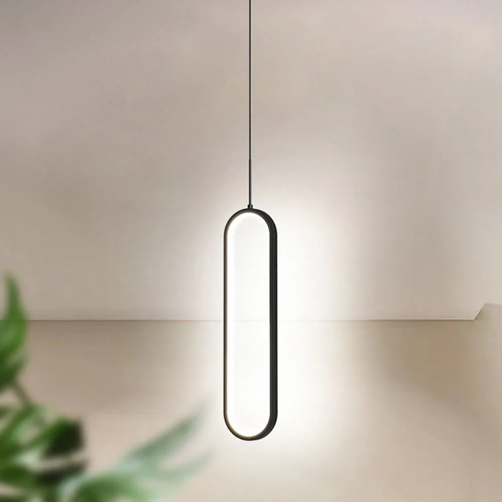 Minimalist LED Pendant Light Gold Black Nordic Bedroom Suspensions Luminaire Warm White Bedside Decorative Lamp Metal Home Decor
