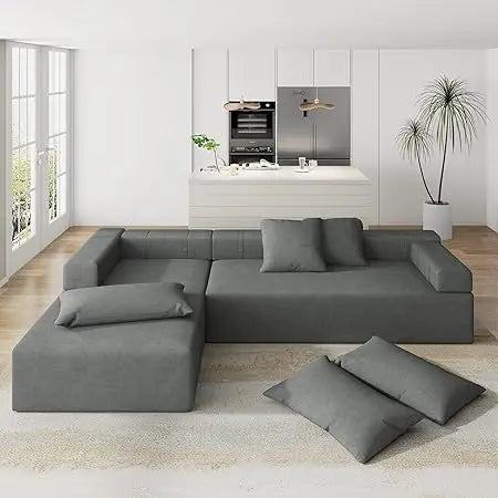 Modular Sectional Sofa,for Living Room Modern Minimalist Couches with Right Side Chaise,No Assembly,Sectional Sofas