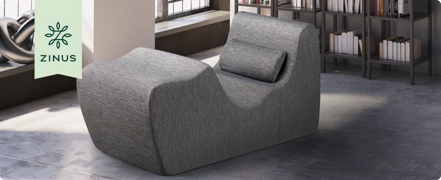 Lotus Chaise Lounges, 59D x 23W x 28.5H in, Dark Grey