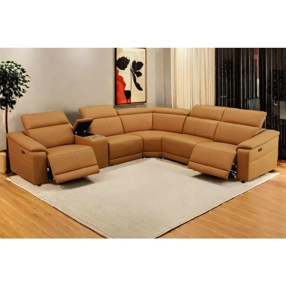 Sectional Sofa Couch for Living Room, Recliner Sofa Set, Reclining Corner Sectional Sofa Set with Storage Console Living Room