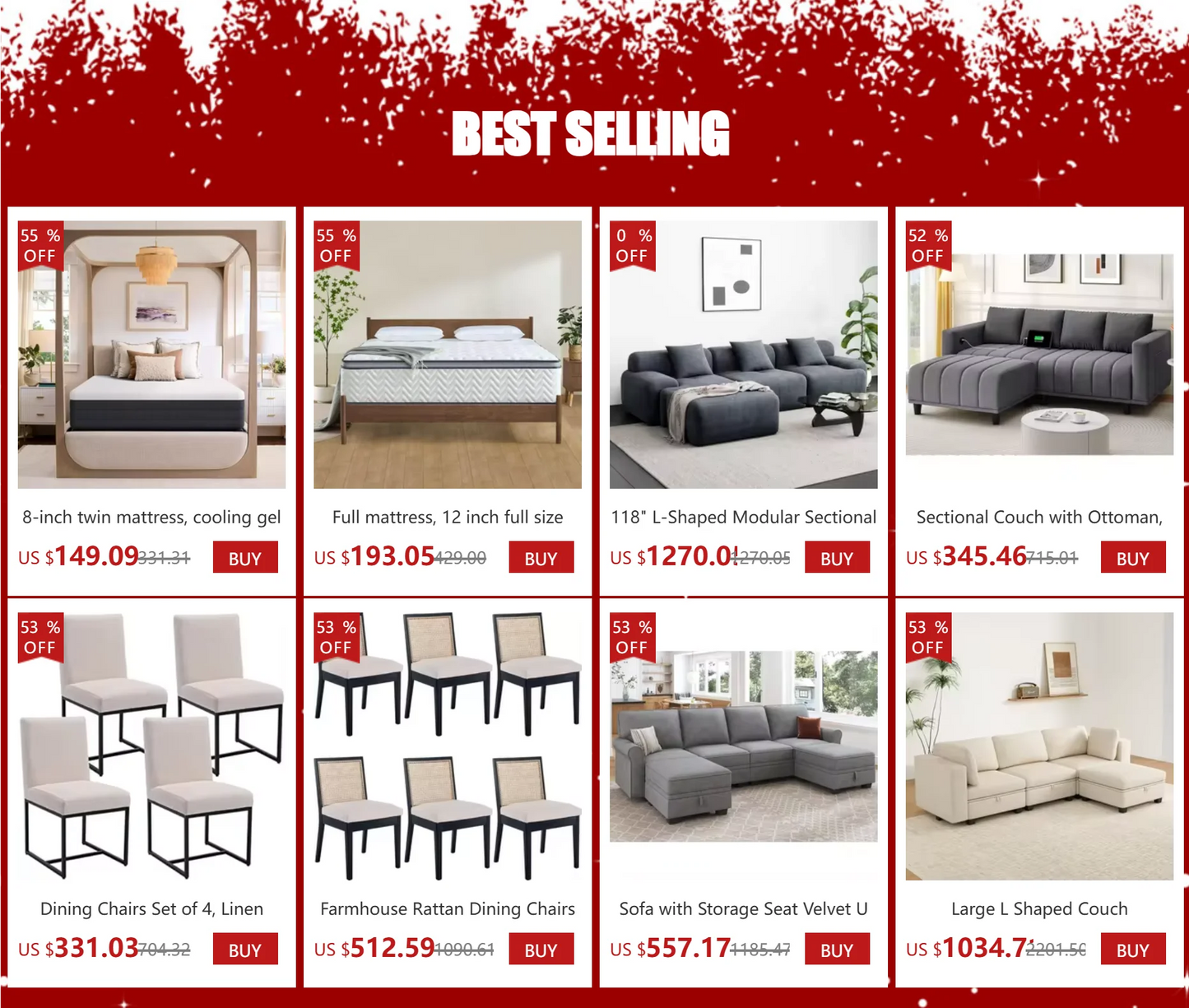 Modular Sectional Sofa, Oversized Down Filled Sectional Sofa,Seats L Shaped Comfy Couch with Chaise,Could Sofa for Living Room