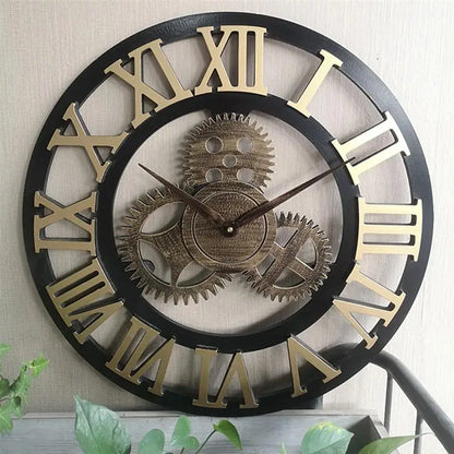 Retro Gear living room Wall Clock