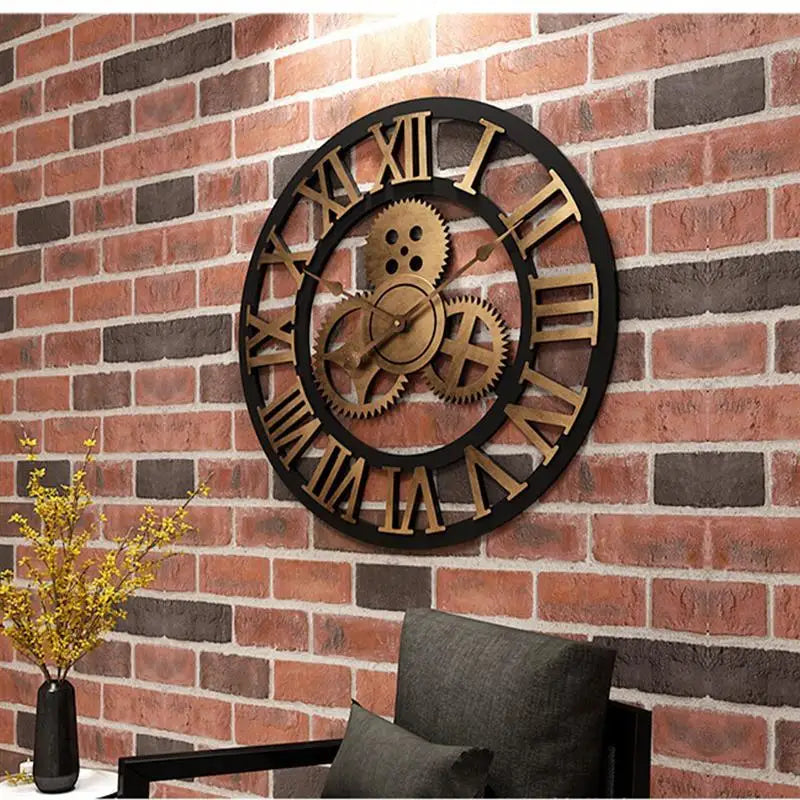 Retro Gear living room Wall Clock