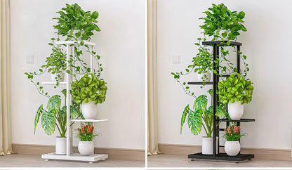 Plant Shelves Iron Potted Flower Plant Stand Rack Multiple Flower Pot Holder Shelf Indoor Outdoor Planter Display Organizer