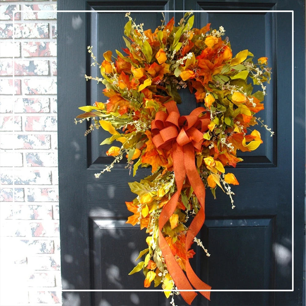 Artificial Eucalyptus & Pumpkin Fall Wreath for Door