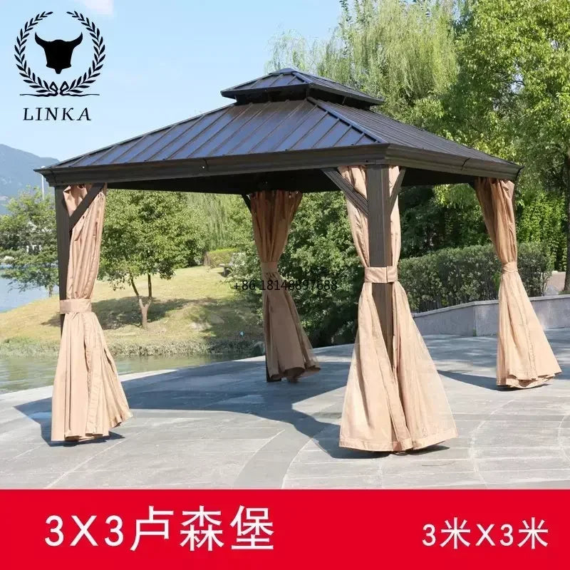 Outdoor leisure shade light pavilion Roman awning aluminum alloy European canopy garden villa courtyard