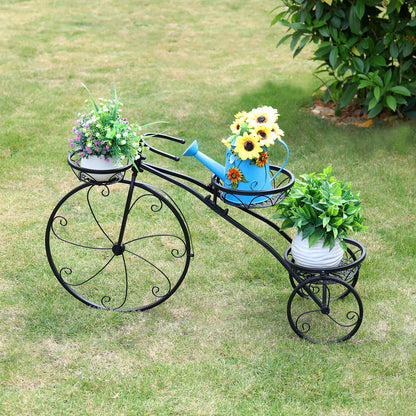 3 Tier Metal Tricycle Plant Stand Flower Pot Holder for Home Garden Patio