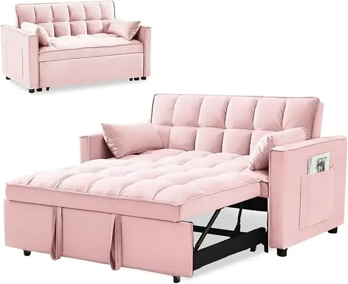 3 in 1 sofa bed is compatible, Living Room Sofas with two different port devices, features a premium velvet, Living Room Sofa