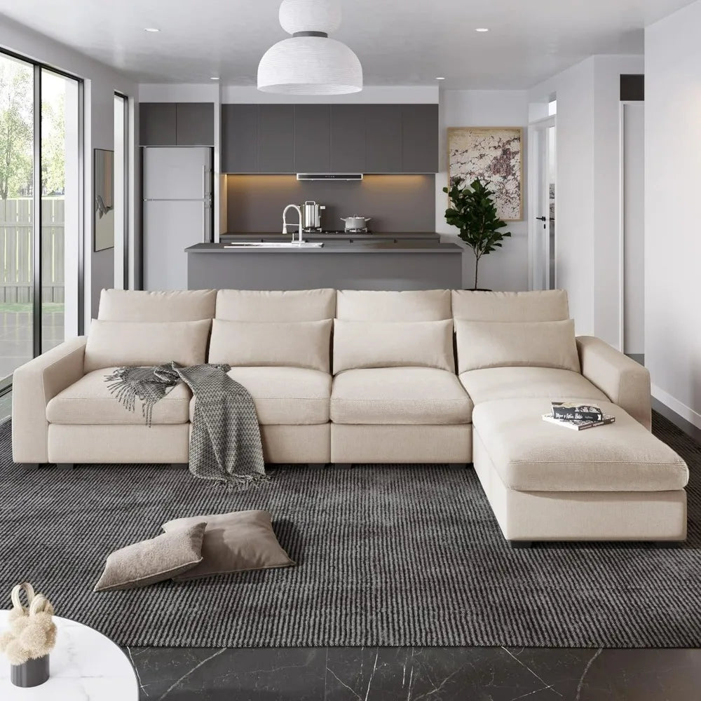 Living Room Furniture Set, Feather Filled Sectional, Modular Oversized Sofas, Sofa Set Living Room Furniture