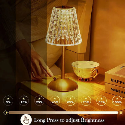 Rechargeable Crystal Diamond Touch Table Lamp