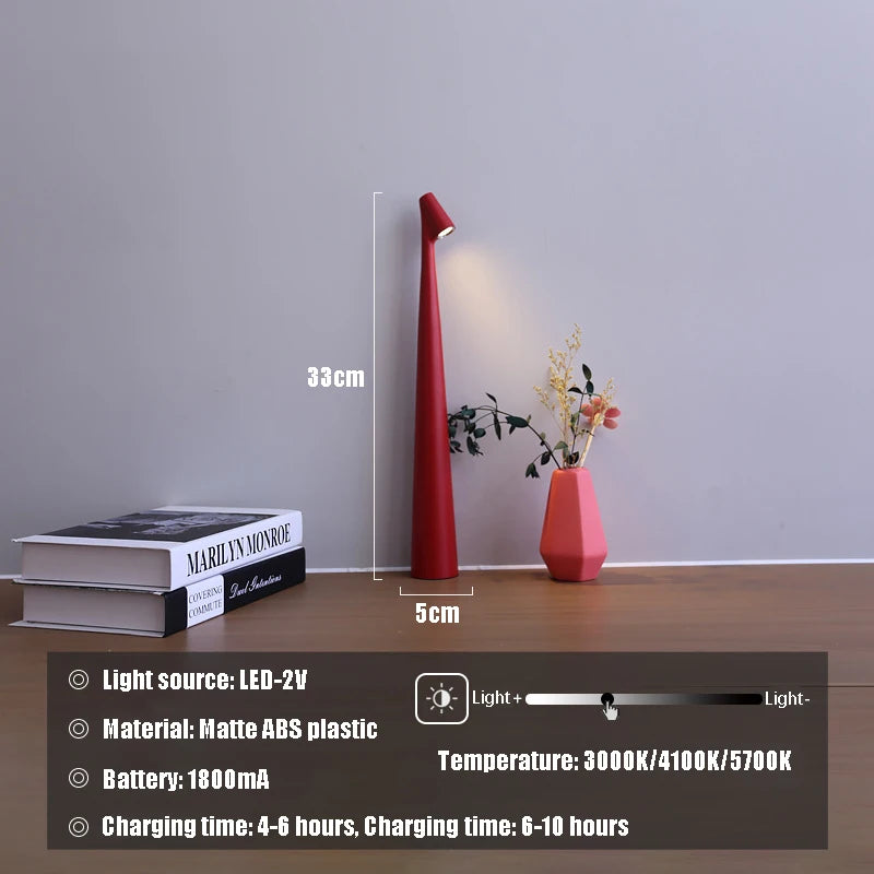 LED Rechargeable Desk Lamp Creative Living Room Study Lamp Top Touch Dimming Atmosphere Desktop Decoration Table Lamp