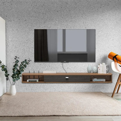 Floating TV Shelf, 55'' Wall Mounted TV Stand Floating TV Console Media Entertainment Under Shelf for Bedroom Livingroom