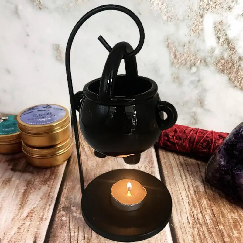 Hanging Cauldron Wax Burner & Candle Holder for Home Decor