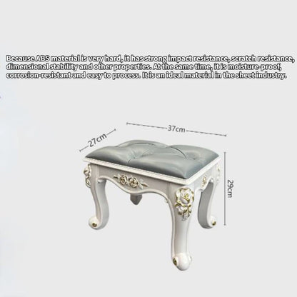 Nordic Small Stool for Home Durable Living Room Anti-solid Wood Coffee Table Square Stools White Painted Gold Vintage Ottomans