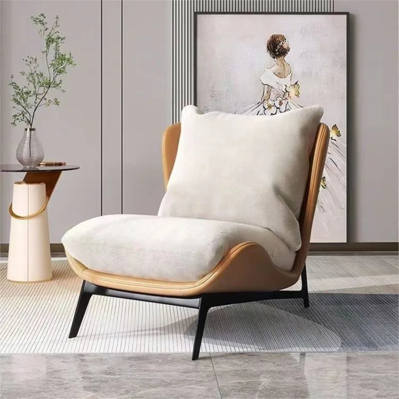 Nordic Single Sofa Chair – Modern Minimalist Art Design for Balcony or Leisure