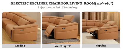 Sectional Sofa Couch for Living Room, Recliner Sofa Set, Reclining Corner Sectional Sofa Set with Storage Console Living Room