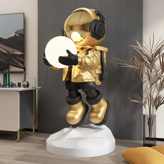 Modern Art Home Decor Astronaut Statue Resin Crafts Fashion Sculpture Creative Corridor Light Indoor Floor Decoration Ornaments