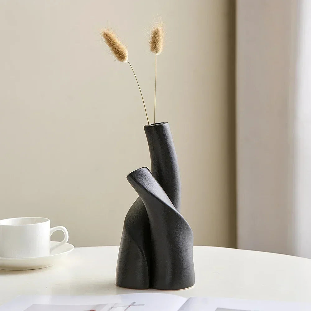 Modern Irregular Ceramic Vase – Frosted Design