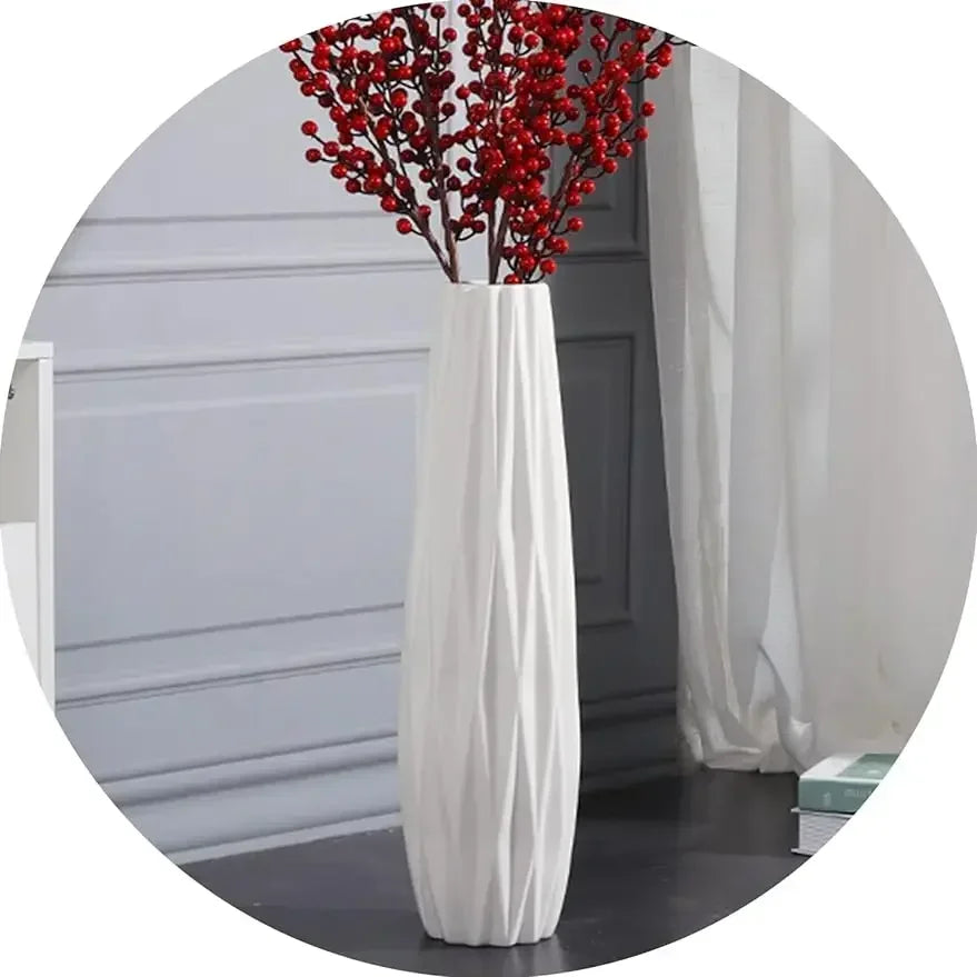 Ceramic White Tall Floor Vase 28 Inches,Modern Large Flower Tall Vases for Office, Home,Farmhouse,Living Room