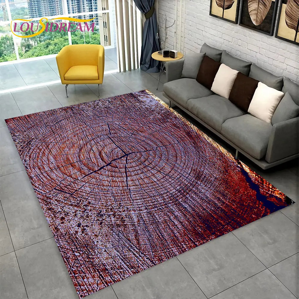 3D Wood Grain Retro Area Rug Large, Carpet Rug for Living Room, Kids Bedroom, Sofa, Decor