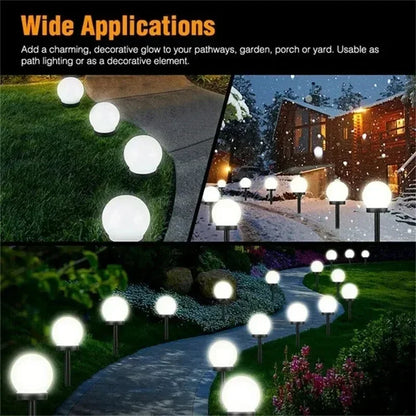 Chinese Style Ball Bubble LED Lawn Lamp - Waterproof, Solar