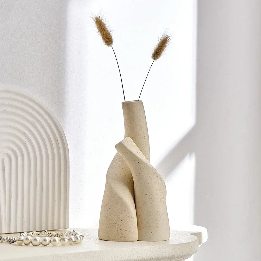 Modern Irregular Ceramic Vase – Frosted Design