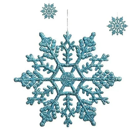 Blue Glitter Snowflakes for Christmas Tree