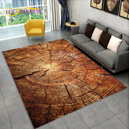 3D Wood Grain Retro Area Rug Large, Carpet Rug for Living Room, Kids Bedroom, Sofa, Decor