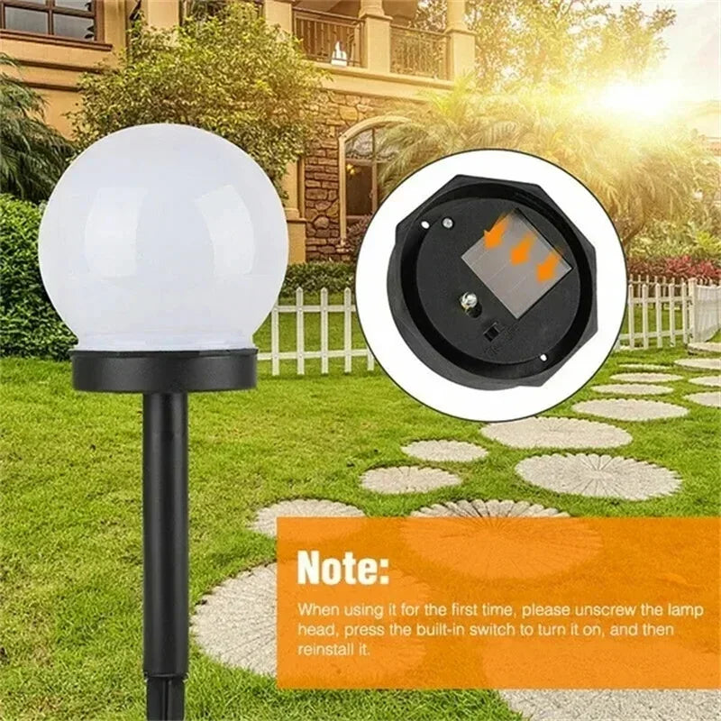 Chinese Style Ball Bubble LED Lawn Lamp - Waterproof, Solar